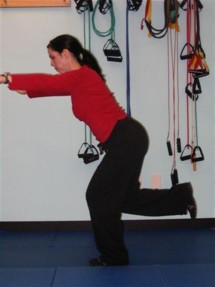 For single leg squats, lift one behind you and extend arms out for balance. Squat halfway down and hold this position for a moment. Repeat on the opposite leg.